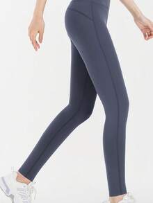 CAMEL CROWN Quần tập yoga mùa xuân dành cho nữ, quần legging tập luyện ôm sát, cạp cao, lót lông cừu mỏng. - Màu xanh hải quân - Xem 2