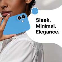 1 pieza Funda de teléfono delgada, de moda y de borde recto, diseñada para protección de cámara, con interior de microfibra suave y función amortiguadora de golpes, compatible con varios modelos de , Realme, Honor, Vivo, Apple desde el 6 hasta el 17 - Azul - Ver 3