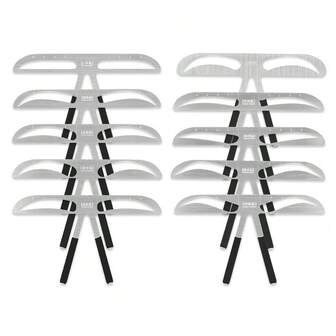 三点定位不锈钢眉尺，眉形塑造尺，眉毛平衡尺：三点定位眉尺，不锈钢材质，有助于解决眉毛高低不平衡问题，眉形塑造设计，价格实惠，适合作为圣诞礼物、化妆品、化妆工具、平价好物、礼品、女士礼品、圣诞礼物。