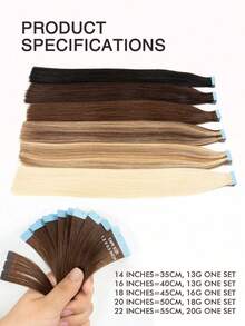 10 Pcs Mini Tape In Hair Extensions Human Hair Color 4/27 Chocolate Brown To Caramel Blonde 14-22 Inch Remy Human Hair Invisible Tape In Hair Extensions - S60 - View 8