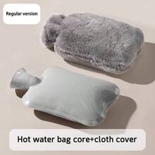 Hot Water Bottle, Filled With Water, Can Be Used For Warm Compress And Stomach Heating Thickened Anti-Explosion Women's Foot Warmer Bag Water-Filled Hand Warmer Bag Faux Rabbit Fur Water-Filled Hand Warmer Pouch Suitable As Gifts For Valentine's Day, Ramadan, And Other Occasions - Multicolor - View 12