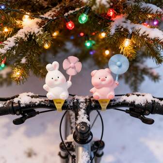 1件自行车装饰动物风车 - 创意可爱风格的自行车配件 - 非常适合装饰自行车和山地车，可用作节日礼物。