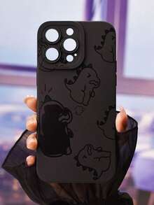 Funda de Teléfono con Patrón de Dinosaurio Adecuada para iPhone17/iPhone17 Air/iPhone17 Pro/iPhone17 Pro Max/16 Pro Max/15 Pro Max/14 Pro Max/13 Pro Max/12 Pro Max Carcasa de teléfono con diseño impreso - Negro - Ver 4