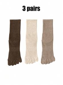 1/3/6 Đôi tất ngón chân Merrald màu sắc dành cho nữ, Tất dài đến bắp chân đa năng thời trang tối giản, tất dài thể thao chạy bộ, tất dài tách ngón chân thông thường - Nhiều màu - Xem 16