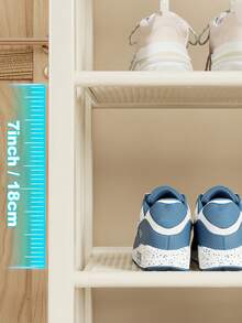 Shoe Organizer, Shoe Rack Shelf Closet Organizers And Storage, Shoe Rack For Entryway, Home Organization, Free Standing Metal Shoe Shelf, Entrance Organization, Stackable, Great For High Heels, Sneakers, Slippers, Sandals, Short Boots, Black / White - 白色 - 查看 7