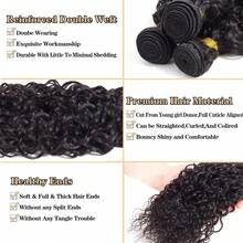 12A Brazilian Curly Bundles Human Hair 20" 22" 24" 300g Brazilian Virgin Kinky Curly Human Hair 3 Bundles Real 100% Unprocessed Virgin Remy Hair Weave Bundle Natural Color - Natural Black - 查看 6
