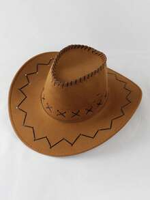 1件/2件复古牛仔帽套装，男女通用牛仔帽，防晒宽檐帽，牛仔帽围巾套装，牛仔帽太阳镜套装，西部牛仔服装套装，派对帽，头带，头巾，适合日常装饰、户外旅行、徒步旅行、情人节