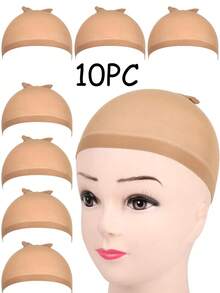 多件装假发帽套装 – 轻盈透气，适合日常佩戴假发、角色扮演和万圣节配饰；包含弹力网状、圆顶和网状三种款式，确保佩戴稳固舒适，易于造型；男女皆宜，适合长时间佩戴和专业美发师使用。 - 彩色 - 查看 32