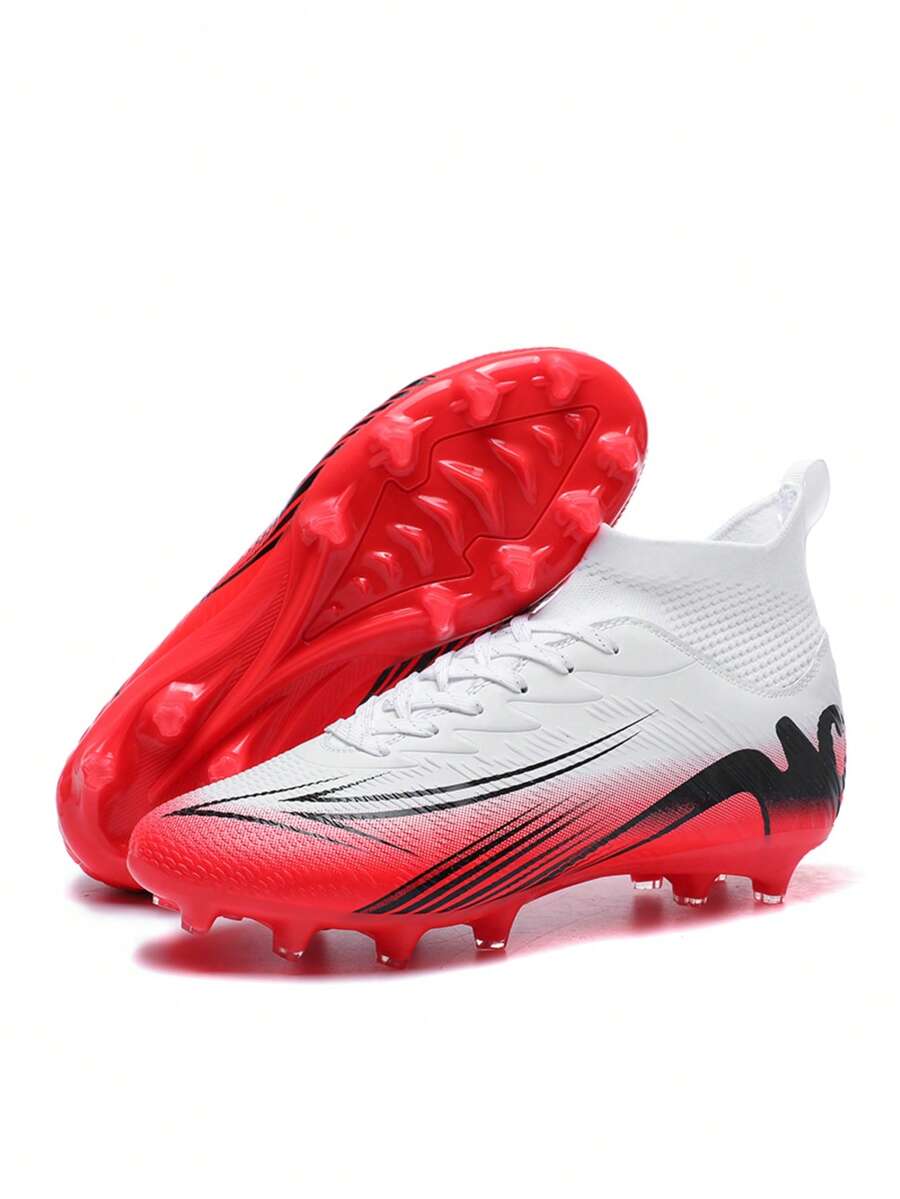 Up run 男士足球鞋，人造草坪足球鞋，AG长钉设计，PU皮革鞋面，弹性鞋口，户外防震耐磨运动足球鞋，防滑透气运动钉鞋，适用于人造草坪、天然草坪、室内训练场、专业运动足球鞋，也适用于泥地、短草、室内球场和其他运动场所。 - 紅色 - 查看 1