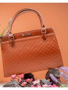 Women's Medium Satchel Luxury Tote Bag - Mocha Brown - View 5