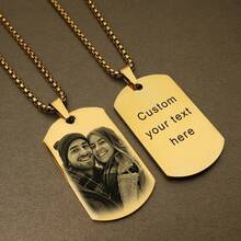 1pc Black Alloy Dog Tag Design Heart-Shaped Personalized Engraved Photo And Text Keychain - Unique Christmas And Pet Dog Gift For Men, Boyfriend And Family - Style 2 - View 3