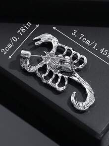 1pc Fashionable Vintage Scorpion Brooch Accessory, Minimalist & Unique Style With Transparent Rhinestone Decor, Suitable For Men's Daily Wear