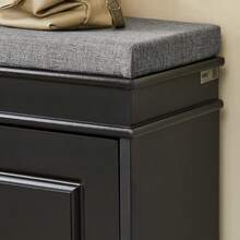 SoBuy 帶座椅和 2 個擋板的換鞋凳，帶座椅和鞋架的窄鞋櫃，節省空間，適用於走廊和小房間的鞋子存放，104 x 51 x 24 厘米，FSR64 - 黑色 - 查看 8