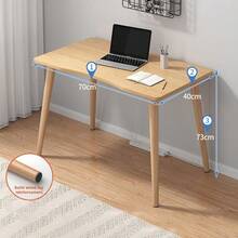Computer Writing Desk Modern Ergonomic Arc Design Computer Desk PC Spacious Desktop Study Work Table For Home Office Wooden Color - Màu gỗ - Xem 2