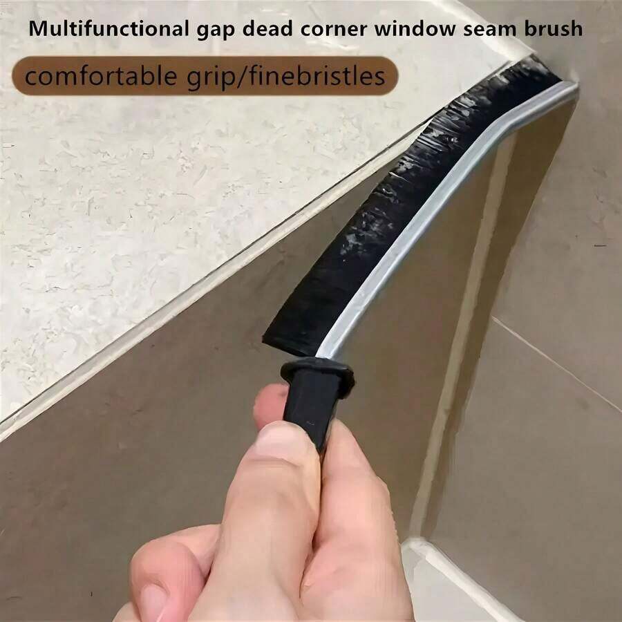 1PC Window Slot Cleaning Brush, Screen Window Cleaning Tool, Keyboard Slot Small Brush, Glass Belt Dustpan Gap Brush - Đen 2 - Xem 1