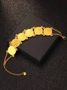 1件歐美風金幣珠寶手鍊裝飾