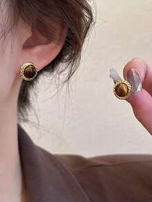 Meladerm Gradient Round Hong Kong Style Earrings For Women, New Arrival Earrings With High-End And Luxurious Feeling