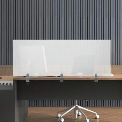SanBouSi Acrylic Office Privacy Partition Indoor Desk Divider Guard Rectangle Desktop Privacy Panel Privacy Shield Screen For Classroom Office Reception Station Bakery Translucent