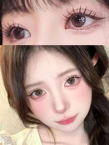 10pcs/Set Korean Style Wispy Thin False Eyelashes With Self-Adhesive Eyeliner, Transparent & Defined Look