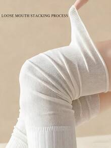 1/4 Pairs Of Women's New Spring And Autumn Slim And Knee High Heel Socks Japanese Solid Color Loose High Top Socks - Multicolor - View 5