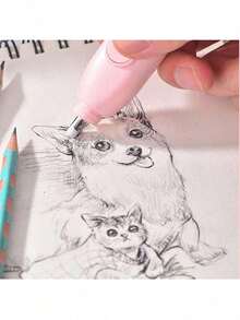 1支装，卡通宇航员电动橡皮擦，蓝色自动笔式电动橡皮擦，教室美术学生素描专用无痕橡皮擦，适用于家庭、成人、办公室、教室铅笔书写用品，圣诞节和万圣节文具礼物[不含电池]