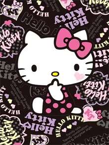 SANRIO Tranh treo tường Hello Kitty không khung, món quà lý tưởng cho phòng ngủ, phòng khách, hành lang, trang trí tường, trang trí mùa đông, trang trí phòng, quà sinh nhật và tốt nghiệp. - Nhiều màu - Xem 9