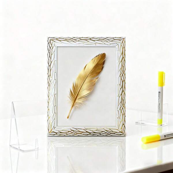 1pc French Romantic Design Photo Frame (Photo Paper Included, Random Delivery), Suitable For Home, Bedroom, Dining Room, Home Decor