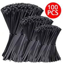 100/200/300/400 piezas Bridas de nailon negras, surtido de tamaños (12+10+8+6+4) pulgadas, bridas de nailon negras multiusos con autobloqueo, bridas de plástico premium, adecuadas para el hogar, la oficina, el jardín y el taller