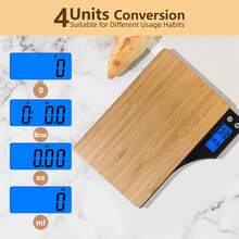 1pc High Precision Electronic Food Scale, Kitchen Scale, Food Scale, Electronic Food Scale, Portable High Precision Bamboo Panel Kitchen Electronic Scale, Suitable For Cooking And Baking Food Measurement, Kitchen Scale, Baking Scale, Kitchen Accessories, Baking Tools - Yellow - View 4