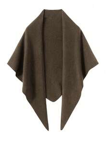 1pc Women's Solid Color Fluffy Thickened Scarf, Large Size Triangle Shawl, Warm Wrap, Versatile Accessory, 64.96X165CM, Autumn/Winter 2025 New Arrival