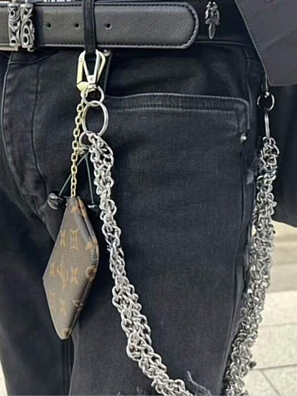 1pc Simple Solid Single Circle Chain,Y Ins Style Versatile Thick Chain Waist Chain, Korean Street Hip Hop Punk Style Unisex Accessory