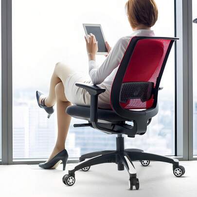 Office Chair Base Replacement, 710 Mm 1134 Kg Static Load, Heavy Duty Universal Computer Desk Chair Stool Base Part With 5 Casters And Reinforced Legs, Desk Chair Base Replacement, Black + White