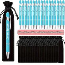 1/2/6/12/24/50支装定制奢华柔软触感圆形圆珠笔，配黑色笔盒 - 个性化书写工具，适合印制姓名和公司网站，是送给男士、周年纪念日、圣诞节、生日、毕业季的完美礼物。 - 彩色 - 查看 40