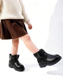1 Paio di Stivaletti alla Caviglia di Moda per Bambine - Stivali per Ragazze, Stivali Invernali per Ragazze, Stivali per Bambine Piccole. Decorati con Motivo a Farfalla, Disponibili in Nero e Marrone. Adatti per l'Uso Quotidiano in Autunno e Inverno. - nero - Visualizzare 9