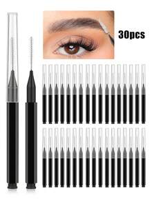 100pcs Micro Eyebrow Brush With Cap Brow Lamination Brush Spoolies For Eyebrow Eyelash Brow Brush Lash Filler Eyebrow Lash Lift And Tint Tools For Brows And Lashes Comb Extensions,Micro Eyebrow Brush With Cap, Micro Eyebrow Brush With Eyelash Brush, Multifunctional Micro Eyelash Comb Suitable For Eyelash,Makeup,Cheap,Room Decor,Vanity,Travel,Bedroom,Makeup Accessories