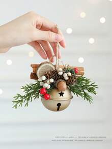 Campana de Navidad, Cuerno, Lazo, Piña, Campana Mixta Adorno, Decoración del árbol de Navidad Colgante, Ventana, Decoración del Tirador de la Puerta, Decoración Navideña, Regalo de Navidad, Adecuado para la Decoración del Hogar Navideño, Ambientación Navideña, También se Puede Regalar a Amigos - Multicolor - Ver 9