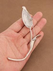 1 pezzo Spilla di gioielleria in lega di colore oro e argento a forma di grande fiore di tulipano, adatta per l'uso quotidiano delle donne