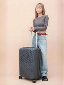 一套多尺寸多規格行李箱，包括20+24+28英寸三件式旅行箱、24+28英寸可擴展登機箱、ABS硬殼拉桿箱、20英寸登機箱、密碼箱以及商務旅行旋轉行李箱 - 深灰色 - 查看 3