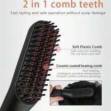 CGECGE A Versatile Straightening Comb! Suitable For Straight Hair And Long Beards, It Heats Up In 30 Seconds And Has Two Temperature Settings. It Can Be Used For Straightening Hair. A Great Gift For Your Loved One. - Black - View 3
