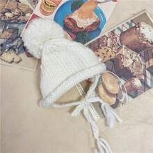 1 Stück gestrickte Mütze für Haustiere, süße Bommel Beanie für Hunde, Katzen Accessoires, geeignet für kleine und mittlere Haustiere - Verschiedenfarbig - Übersicht 4