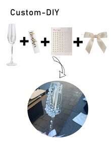 Personalized Bride Champagne Flute, Faux Pearl Crystal Glass Champagne Flute, Customized Champagne Flute For Bride And Bridesmaids - Reusable, Dishwasher , Customized Champagne Flute With Bow / Bride And Bridesmaids Wine Glass / Wedding Party Glassware / Wedding Supplies / Champagne Flute / Champagne Coupe / Bridesmaid / Bride / Maid Of Honor / Mother Of The Bride / Bachelorette Party / Birthday Party - Multicolor - View 6