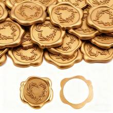 25pcs/Pack Heart Wreath Pattern Wax Seal Stickers, For Wedding Invitations, Party Invitations Decoration, Gift Wrapping, Scrapbooking Decoration - Multicolor - View 11