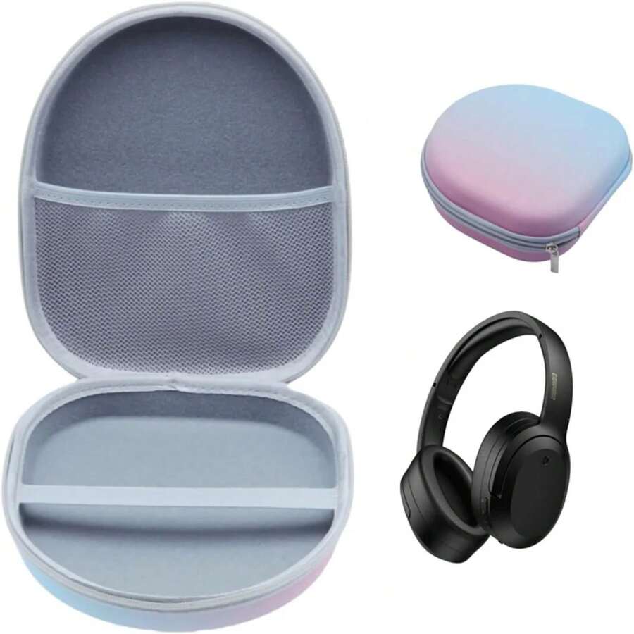 Bolsa de almacenamiento portátil para auriculares, organizador de cables de datos, estuche rígido multifuncional para gadgets digitales, cargador, cubierta protectora para memoria USB - Azul - Ver 1