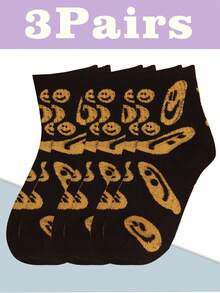 3 Pairs Women's Winter Socks, Warm & Fashionable Socks For Autumn/Winter, Comfortable Casual Sports Socks, Holiday Socks For Halloween, Carnival, Christmas, Party & Entertainment, Fun Socks