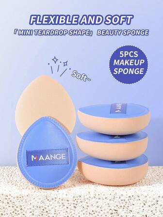 MAANGE 5pcs Triangle Powder Puff For Wet Use,Soft And Skin Friendly Makeup Puff,Makeup Tools Easy Carrying For Travel,Cheap,Stocking Stuffers,Makeup,Makeup Tools,Cheap Stuff,Gifts,Gifts For Women,Christmas Gifts