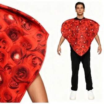 Romantic Halloween Costume With Rose Heart Design, Valentine's Day Themed Performance Outfit For Parties, Gothic Love Theme Party Wear