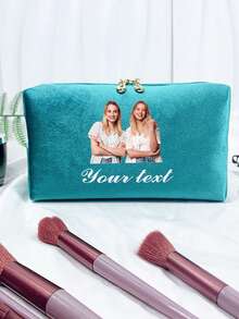 Customized Plush Makeup Bag, Personalized Fashion Plush Cosmetic Bag With Customizable Images And Text, Portable Plush Handbag, Suitable For Travel, Minimalist Toiletry Bag, Makeup Pouch - Multicolor - View 14