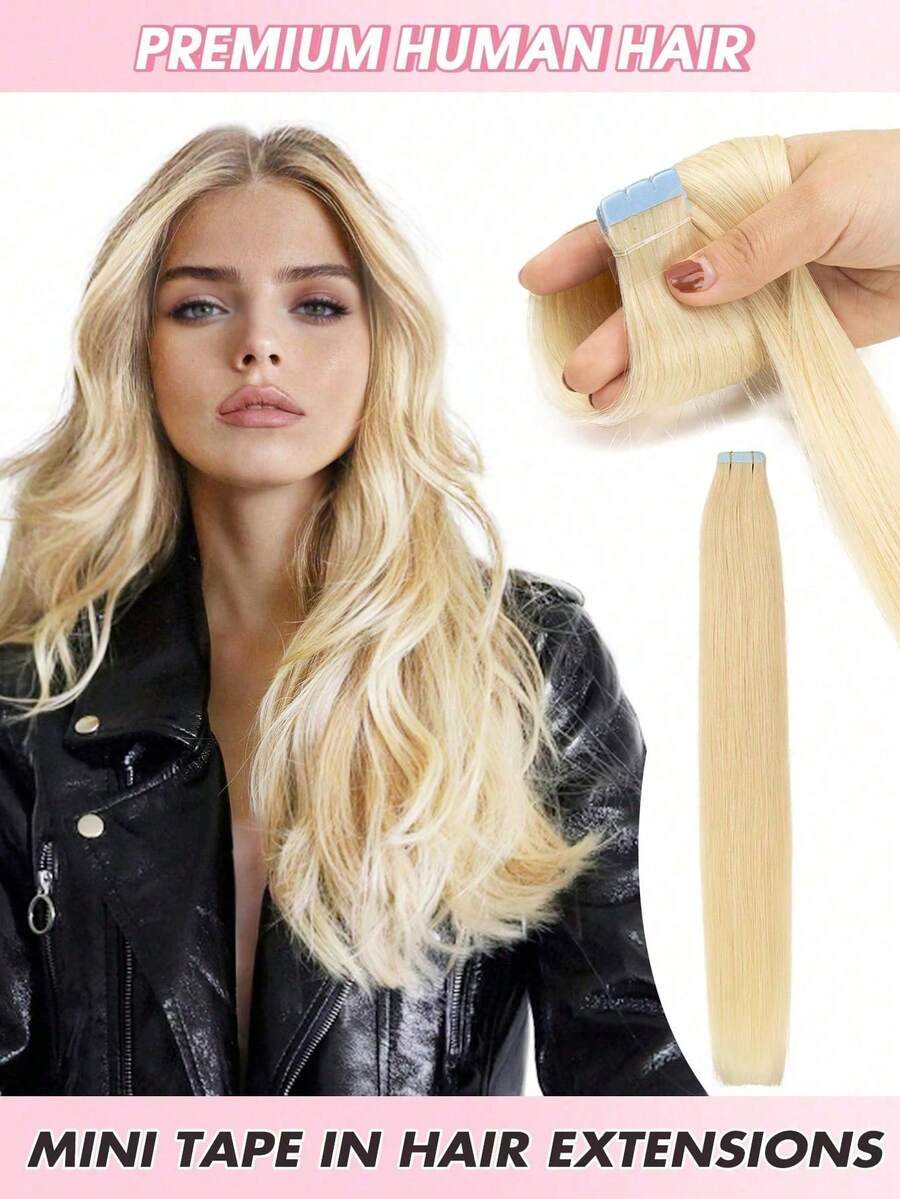 10 Pcs Mini Tape In Hair Extensions Human Hair Color 4/27 Chocolate Brown To Caramel Blonde 14-22 Inch Remy Human Hair Invisible Tape In Hair Extensions - S60 - View 1