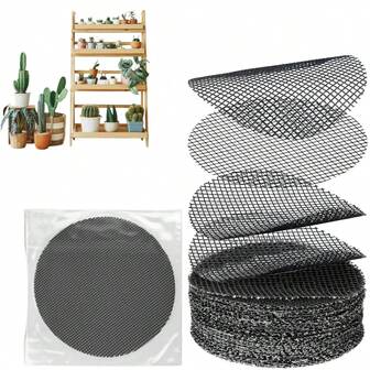 50/100pcs Round Plant Support Net Pot Pads, Anti-Leakage Drainage Hole Mats, Breathable Anti-Insect Round Grid Pads - Soil Retention And Drainage Protection, Suitable For Garden, Flower Pots And Lawn Care