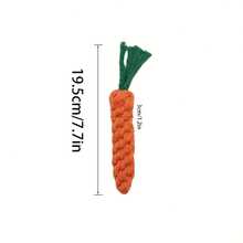 1 件胡萝卜形宠物咀嚼绳玩具，适合幼犬的互动宠物牙齿玩具，圣诞节宠物礼物，适合攻击性咀嚼者的拔河咬合玩具狗胡萝卜绳玩具，耐用的咀嚼玩具，适合激烈咀嚼，娱乐和互动，牙齿清洁和咀嚼 - 橘色 - 查看 7